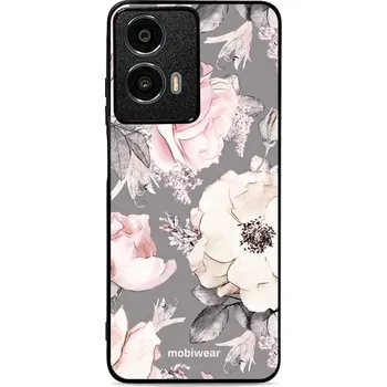 Pouzdro na mobilní telefon Lesklý kryt Mobiwear Glossy - Motorola Moto G24 Power - G034G - Květy na šedém pozadí (Prémiové lesklé pouzdro, obal, kryt Mobiwear Glossy na mobil Motorola Moto G24 Power - G034G - Květy na šedém pozadí, materiál Plast + TPU silikon - krytí po všech)