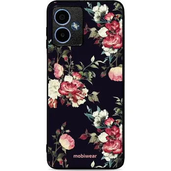 Pouzdro na mobilní telefon Lesklý kryt Mobiwear Glossy - Motorola Moto G14 - G040G - Růže na černé (Prémiové lesklé pouzdro, obal, kryt Mobiwear Glossy na mobil Motorola Moto G14 - G040G - Růže na černé, materiál Plast + TPU silikon - krytí po všech stranách, neošoupatelný potisk,)