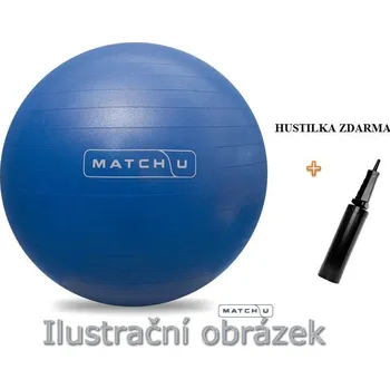 Gymnastický míč Míč rehabilitační ABS Match-U + hustilka, stříbrný, průměr 70-75 cm