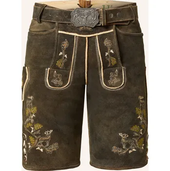 Pánské kalhoty Hirscher Pánské Kožené Krojové Kalhoty Freising, tmavě...