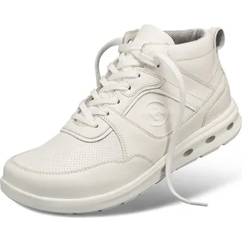 Dámská zdravotní obuv Dámské kotníkové tenisky se šněrováním i zipem, hladká useň, bílá: 38