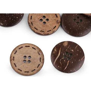 Knoflík Knoflík kokos oboustranný velikost 24", 28", 36", 40", 48" Varianta: 5 (48") přírodní stř., Balení: 5 ks