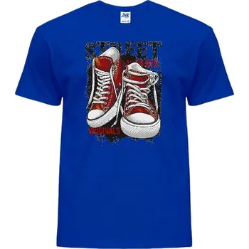 Pánské tričko panske-levne-bavlnene-tricko-potisk-originalni-tenisky Barva: Royal blue - královsky modrá, velikost: 5XL