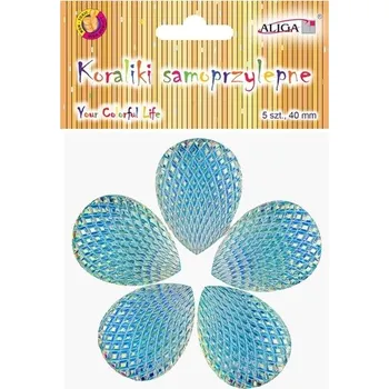 Set školních potřeb Dżety kryształki samoprzylepne JET-3300 łezki opalizujące 4x3cm, Aliga