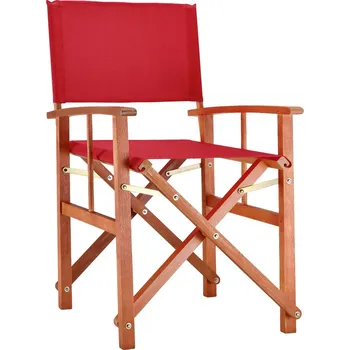 FurniGO Režisérská dřevěná židle Cannes - červená