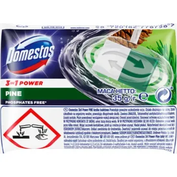 WC čistič Domestos 3v1 Power Pine nádradní náplň do WC bloku, 35 g