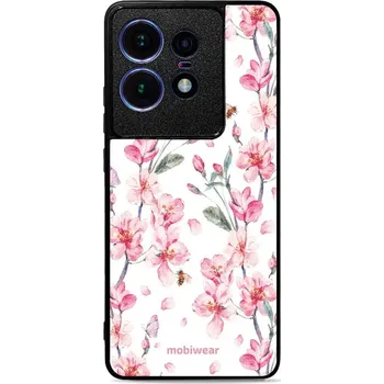 Pouzdro na mobilní telefon Lesklý kryt Mobiwear Glossy - Motorola Edge 50 Pro - G033G - Růžové květy (Prémiové lesklé pouzdro, obal, kryt Mobiwear Glossy na mobil Motorola Edge 50 Pro - G033G - Růžové květy, materiál Plast + TPU silikon - krytí po všech stranách, neošoupatelný)