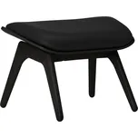 Umage Černá dubová podnožka The Reader s černou kůží 60 x 46 cm