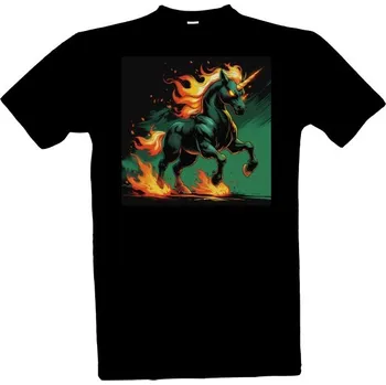 Pánská móda Tričko s potiskem Temný jednorožec pánské