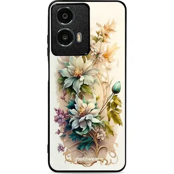 Pouzdro na mobilní telefon Lesklý kryt Mobiwear Glossy - Motorola Moto G24 Power - G014G Krémové květy (Prémiové lesklé pouzdro, obal, kryt Mobiwear Glossy na mobil Motorola Moto G24 Power - G014G Krémové květy, materiál Plast + TPU silikon - krytí po všech stranách, neošoupatelný)