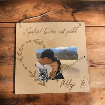 Rám na obraz Závěsný rámeček na fotografii Text: Vlastní text