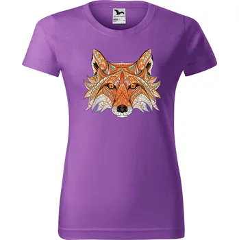 Dámské tričko DOBRÝ TRIKO Dámské tričko s potiskem Hlava lišky Barva: Fialová, Velikost: L