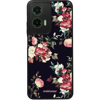 Pouzdro na mobilní telefon Lesklý kryt Mobiwear Glossy - Motorola Moto G35 5G - G040G - Růže na černé (Prémiové lesklé pouzdro, obal, kryt Mobiwear Glossy na mobil Motorola Moto G35 5G - G040G - Růže na černé, materiál Plast + TPU silikon - krytí po všech stranách, neošoupatelný)