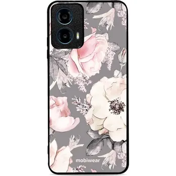 Pouzdro na mobilní telefon Lesklý kryt Mobiwear Glossy - Motorola Moto G34 5G - G034G - Květy na šedém pozadí (Prémiové lesklé pouzdro, obal, kryt Mobiwear Glossy na mobil Motorola Moto G34 5G - G034G - Květy na šedém pozadí, materiál Plast + TPU silikon - krytí po všech stranách,)