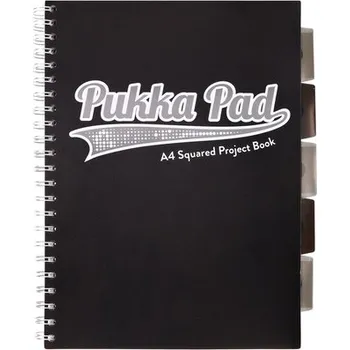 Set školních potřeb Kołonotes Project Book A4 100k 80g kratka Black & Grey czarny, Pukka Pad