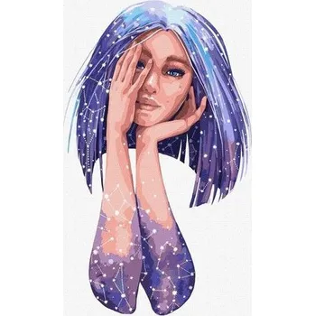 Set školních potřeb Malowanie po numerach - Sylwetka gwiazdy 30x40cm