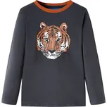 vidaXL Dětské tričko s dlouhým rukávem antracitové 128