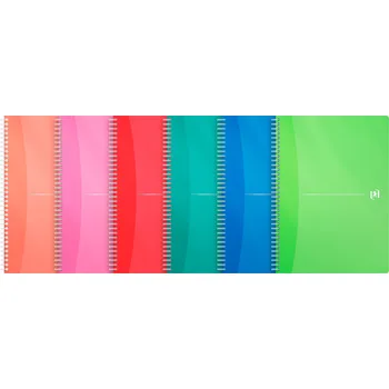 Sešit Blok spirálový Oxford My Colours A4, 90 listů, čtverečkovaný, mix barev