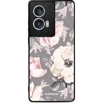 Pouzdro na mobilní telefon Lesklý kryt Mobiwear Glossy - Motorola Edge 50 Fusion - G034G - Květy na šedém pozadí (Prémiové lesklé pouzdro, obal, kryt Mobiwear Glossy na mobil Motorola Edge 50 Fusion - G034G - Květy na šedém pozadí, materiál Plast + TPU silikon - krytí po všech)