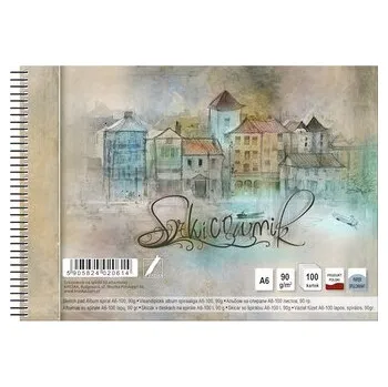 Set školních potřeb Szkicownik na spirali A6 100 k. 90 g/m2 poziomy, Kreska