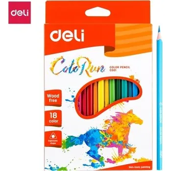 Kredki ołówkowe bezdrzewne 18-kol. Colorun, Deli