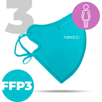 respirátor Nanolab 3 x Český bezpečný nano respirátor FFP3 dámský modrý Varianta: uni