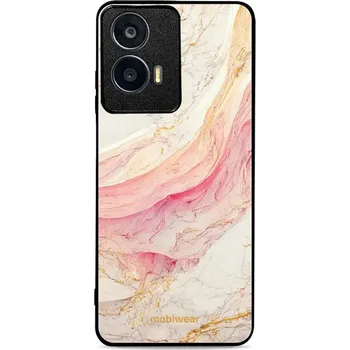 Pouzdro na mobilní telefon Lesklý kryt Mobiwear Glossy - Motorola Moto G24 - G027G - Růžový a zlatavý mramor (Prémiové lesklé pouzdro, obal, kryt Mobiwear Glossy na mobil Motorola Moto G24 - G027G - Růžový a zlatavý mramor, materiál Plast + TPU silikon - krytí po všech stranách,)