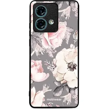 Pouzdro na mobilní telefon Lesklý kryt Mobiwear Glossy - Motorola Edge 40 Neo - G034G - Květy na šedém pozadí (Prémiové lesklé pouzdro, obal, kryt Mobiwear Glossy na mobil Motorola Edge 40 Neo - G034G - Květy na šedém pozadí, materiál Plast + TPU silikon - krytí po všech stranách,)