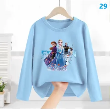 Dívčí tričko Dívčí tričko s dlouhým rukávem z pohádky Frozen (Ledové království) - modré Motiv: BXQY-29, Velikost: 120