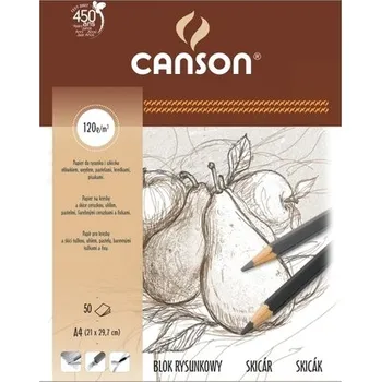 Blok rysunkowy A4 50 k. 120g Gruszki ziarnisty, Canson
