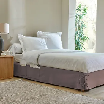 Chránič matrace Blancheporte Potah na rošt postele s volány a zavázáním hnědošedá 90x190 cm