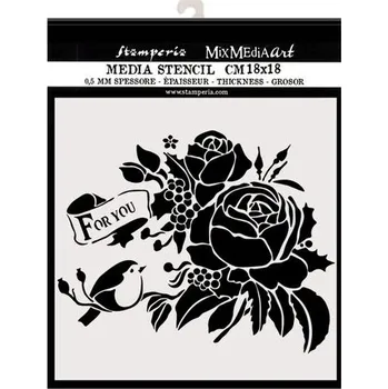 Szablon 3D 18x18cm Chritmas Róże For You, Stamperia