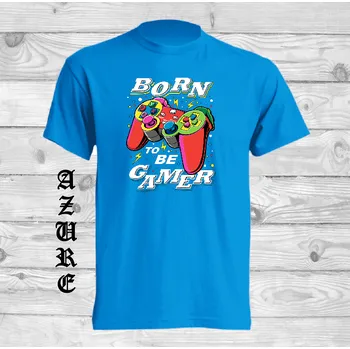 detske-levne-bavlnene-tricko-potisk-gamer-ovladac-her-joystick Barva: Azure - azurově modrá, velikost: 104