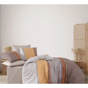 Povlečení Bavlněné povlečení Proužek hnědý Velikost: 70x90, 140x200 cm