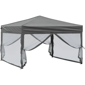 Zahradní stan OMAXI Skládací party stan s bočními stěnami antracitový 3 x 3 m 974643