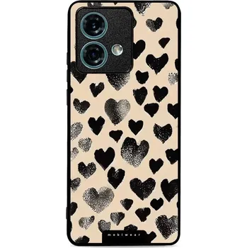Pouzdro na mobilní telefon Lesklý kryt Mobiwear Glossy - Motorola Edge 40 Neo - GA51G Černá srdíčka (Prémiové lesklé pouzdro, obal, kryt Mobiwear Glossy na mobil Motorola Edge 40 Neo - GA51G Černá srdíčka, materiál Plast + TPU silikon - krytí po všech stranách, neošoupatelný potisk