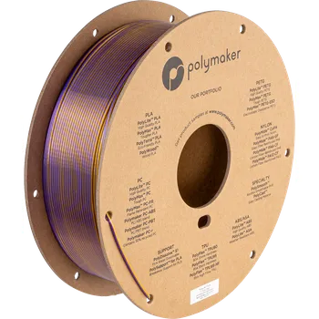 Filament Polymaker PolyLite Silk PLA Dual Color (Sovereign Gold-Purple)