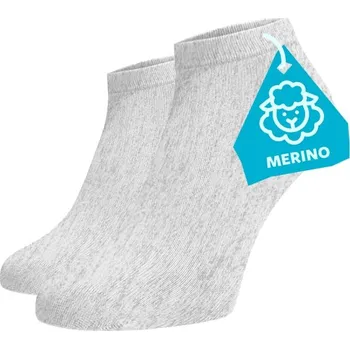 Dámské ponožky Kotníkové ponožky MERINO FINE - bílé Vlna (Merino) 39-41