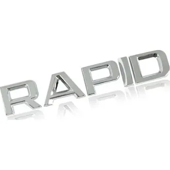 Znak automobilu RAPID nápis - chrom lesklá 138mm
