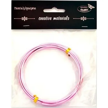 Set školních potřeb Drut aluminiowy galwanizowany 2 mm dł. 3 mb. kolor jasnoróżowy, Galeria Hobby