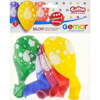 Balony Premium Hel z nadr. 6, 13" op. 5szt., GoDan
