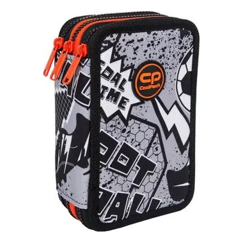 Set školních potřeb PATIO - Peračník 3 zipsy Jumper GREY BALL - vybavený