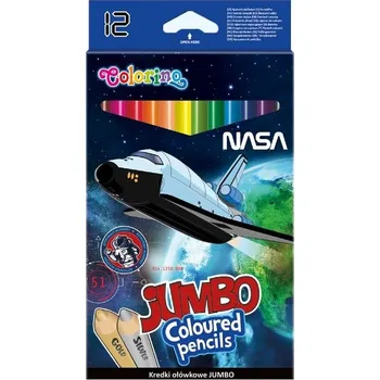 Set školních potřeb Kredki ołówkowe trójkątne Jumbo 12-kol. NASA, CoolPack Colorino, Patio