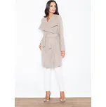 Elegantní kabát se zavazováním v pase M408 - S Barva: Béžová, Velikost: S