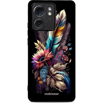 Pouzdro na mobilní telefon Lesklý kryt Mobiwear Glossy - Motorola Edge 40 - G011G Kytice s pírkem (Prémiové lesklé pouzdro, obal, kryt Mobiwear Glossy na mobil Motorola Edge 40 - G011G Kytice s pírkem, materiál Plast + TPU silikon - krytí po všech stranách, neošoupatelný potisk,)