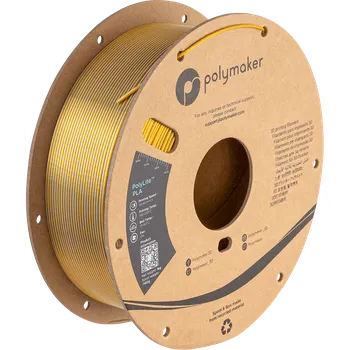 3D tisk Polymaker PolyLite Silk PLA Dual Color (Crown Gold-Silver)