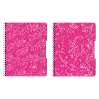 Set školních potřeb Brulion na spirali B5 80k. Eco PP colors róż, Herlitz