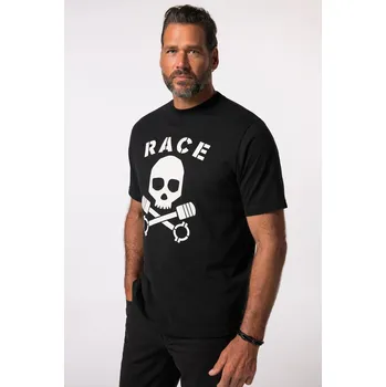 Pánské tričko JP1880, Plus size Tričko JP1880, krátké rukávy, potisk na hrudi, do 8XL pro plnoštíhlé nadměrná velikost, 834936100-1907, černý, 8XL, Plus size oblečení, Oblečení pro vysoké muže, Nadměrné velikosti, Oblečení pro plnoštíhlé.