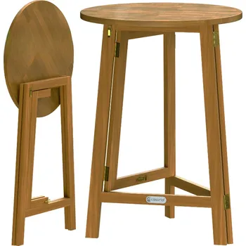 Zahradní stůl FurniGO Barový skládací stůl Ø80 cm - akát