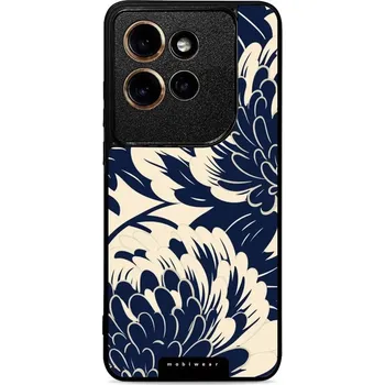 Pouzdro na mobilní telefon Lesklý kryt Mobiwear Glossy - Motorola Edge 50 Neo - GA40G Modré a béžové květy (Prémiové lesklé pouzdro, obal, kryt Mobiwear Glossy na mobil Motorola Edge 50 Neo - GA40G Modré a béžové květy, materiál Plast + TPU silikon - krytí po všech stranách,)